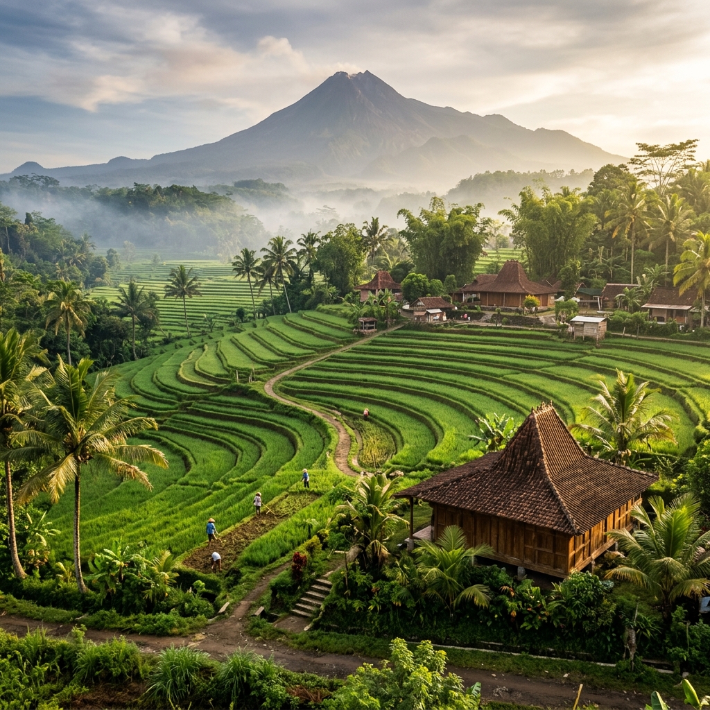 Pemandangan Desa Polobogo dari ketinggian